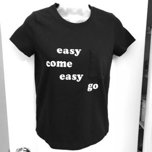 Madewell Women’s Black Tee “easy come easy go” XS